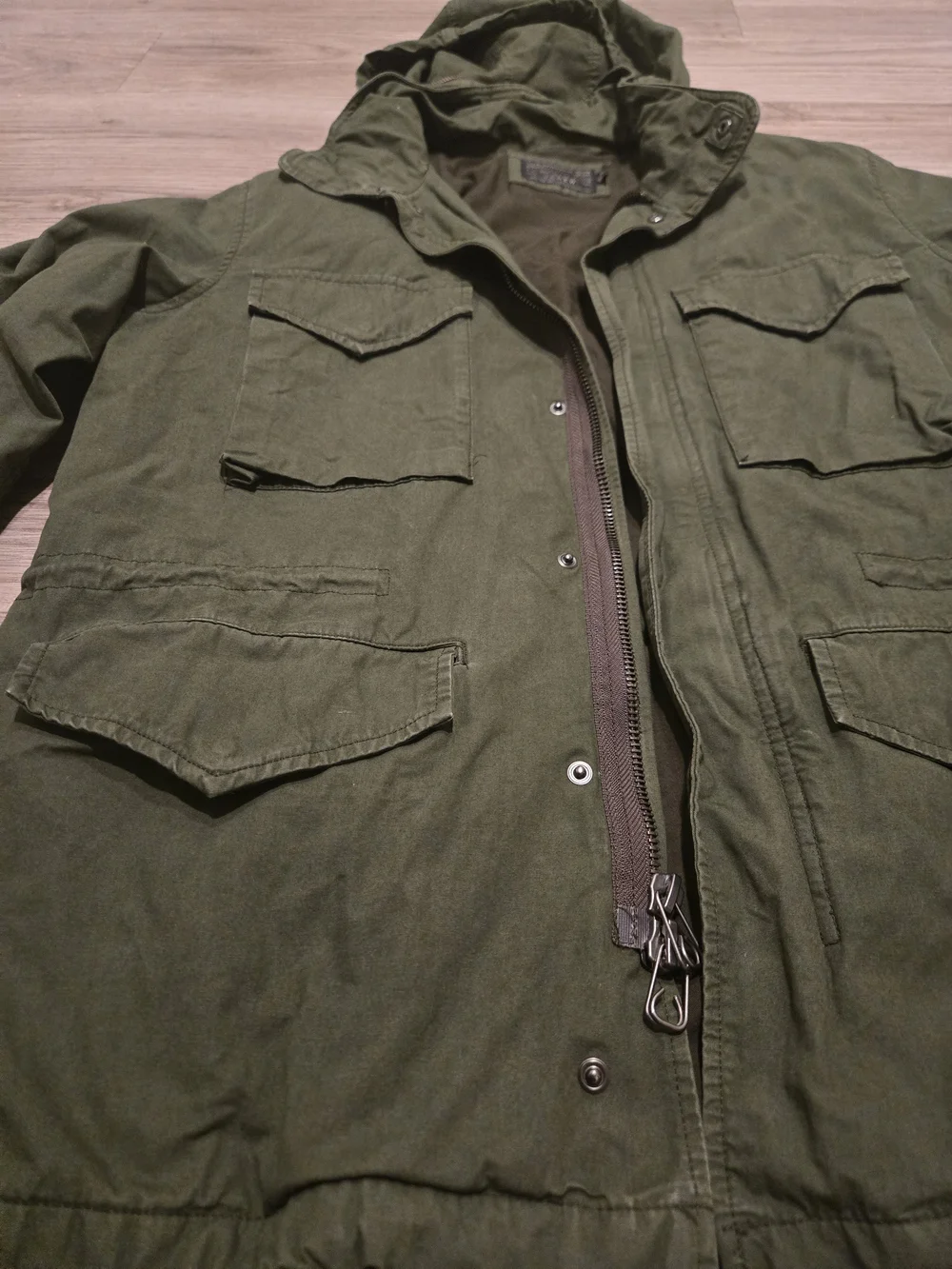 J Crew NX 631-Military Field Hooded Jacket - Army Green